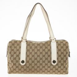 Pre Owned Gucci Beige/Ebony Large Charmy Satchel