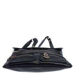 Pre Owned Gucci Black Leather Britt Messenger Bag