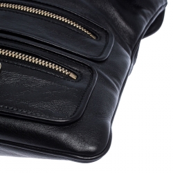 Pre Owned Gucci Black Leather Britt Messenger Bag