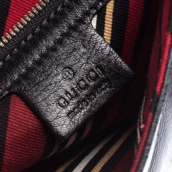 Pre Owned Gucci Black Leather Britt Messenger Bag