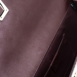 Pre Owned Gucci Burgundy/Black Snakeskin G Night Flap Clutch