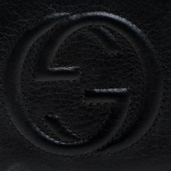 Gucci Black Leather Tassel Zip Around Wallet