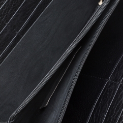 Gucci Black Leather Tassel Zip Around Wallet