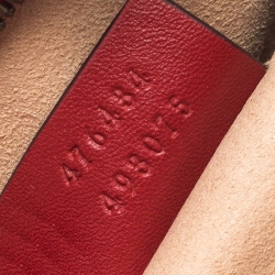 Pre Owned Gucci Red Matelassé Leather GG Marmont Belt Bag