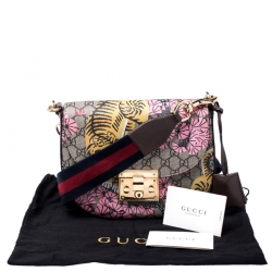 Pre Owned Gucci Multicolor GG Supreme Canvas Bengal Padlock Messenger Bag