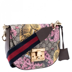 Pre Owned Gucci Multicolor GG Supreme Canvas Bengal Padlock Messenger Bag