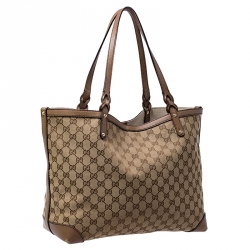 مملوكة مسبقًا Gucci Beige GG Canvas and Leather Craft Original Tote 