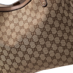 مملوكة مسبقًا Gucci Beige GG Canvas and Leather Craft Original Tote 
