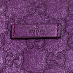 Pre Owned حقيبة غوتشي جوي بوسطن متوسطة جلد غوتشيسيما بنفسيجة