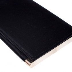 Pre Owned Gucci Black Satin Romy Continental Wallet