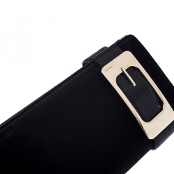 Pre Owned Gucci Black Satin Romy Continental Wallet