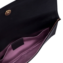 Pre Owned Gucci Black Satin Romy Continental Wallet