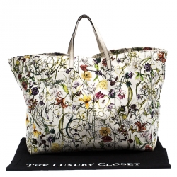 Gucci Multicolor Floral Canvas Large Shopper Tote