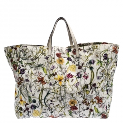 Gucci Multicolor Floral Canvas Large Shopper Tote