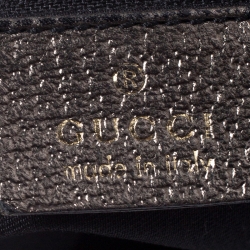 Pre Owned حقيبة غوتشي Abbey صغيرة جلد وكانفاس GG ميتالك/ بيج