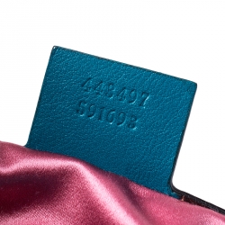 Pre Owned حقيبة كتف غوتشي ميرمونت GG صغيرة جلد مبطنة سوداء