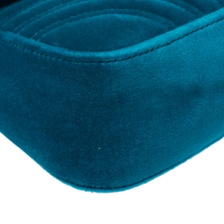 Pre Owned حقيبة كتف غوتشي ميرمونت GG صغيرة جلد مبطنة سوداء