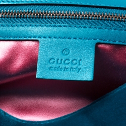 Pre Owned حقيبة كتف غوتشي ميرمونت GG صغيرة جلد مبطنة سوداء