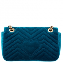 Pre Owned حقيبة كتف غوتشي ميرمونت GG صغيرة جلد مبطنة سوداء