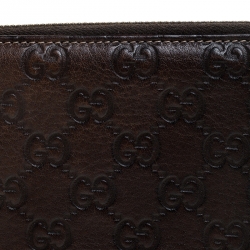Gucci Brown Guccissima Leather Bamboo Tassel Zip Around Organizer Wallet