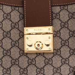 Pre Owned Gucci Beige/Brown GG Supreme Canvas Padlock Medium Tote