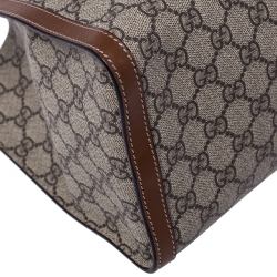 Pre Owned Gucci Beige/Brown GG Supreme Canvas Padlock Medium Tote