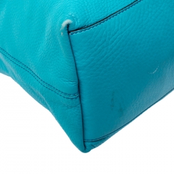 Pre Owned Gucci Turquoise Pebbled Leather Medium Soho Tote