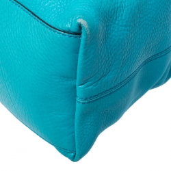 Pre Owned Gucci Turquoise Pebbled Leather Medium Soho Tote