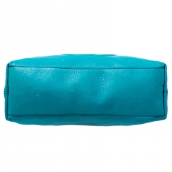 Pre Owned Gucci Turquoise Pebbled Leather Medium Soho Tote