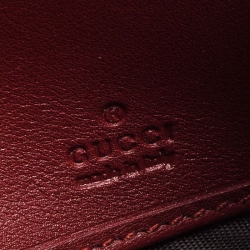 Pre Owned محفظة غوتشي سحاب ملتف جلد لامعة غوتشيسيما مايكرو حمراء