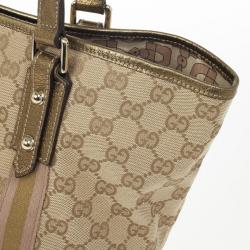 Pre Owned Gucci Beige GG Jolicoeur Medium Tote Bag