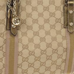 Pre Owned Gucci Beige GG Jolicoeur Medium Tote Bag