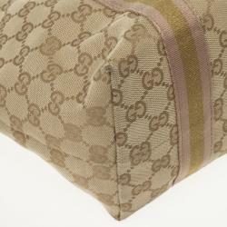 Pre Owned Gucci Beige GG Jolicoeur Medium Tote Bag
