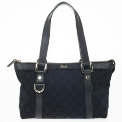مملوكة مسبقًا Gucci Black Medium Top Handle Bag 'Abbey' Tote