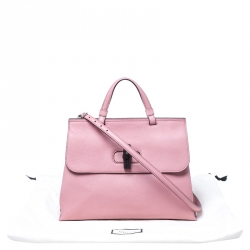 مملوكة مسبقًا حقيبة غوتشي يد علوية ديلي بامبو متوسطة جلدة ورديه