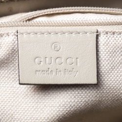 Pre Owned حقيبة غوتشي Sukey جلد وكانفاس كريمية/ بيج