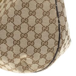 مملوكة مسبقًا Gucci Canvas 'Ladies Web' Large Hobo Handbag