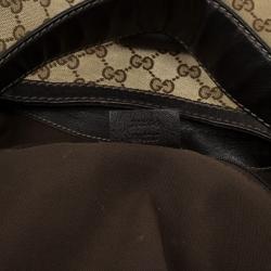 مملوكة مسبقًا Gucci Canvas 'Ladies Web' Large Hobo Handbag