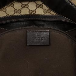 مملوكة مسبقًا Gucci Canvas 'Ladies Web' Large Hobo Handbag
