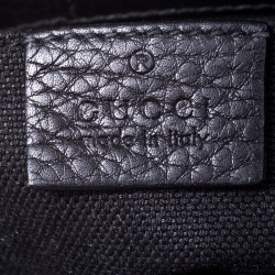 Pre Owned Gucci Black Leather Mini Bamboo Top Handle Bag