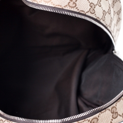 Pre Owned Gucci Beige/Brown GG Canvas and Leather Backpack