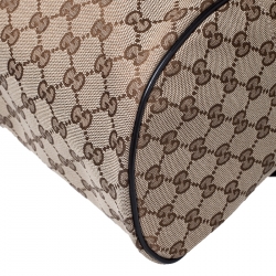 Pre Owned Gucci Beige/Brown GG Canvas and Leather Backpack