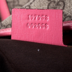 Pre Owned Gucci Beige/Pink GG Supreme Coated Canvas and Leather Joy Shopper Tote