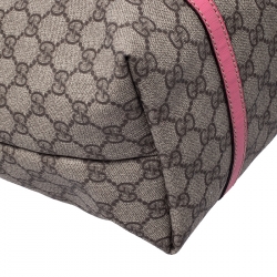 Pre Owned Gucci Beige/Pink GG Supreme Coated Canvas and Leather Joy Shopper Tote