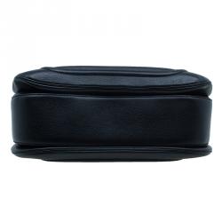 Pre Owned Gucci Black Leather Large Bamboo Top Handle Bag