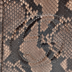 Gucci Beige Metallic Python Soho Clutch