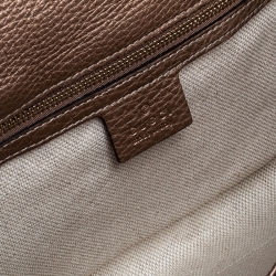Gucci Beige Metallic Python Soho Clutch