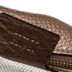Gucci Beige Metallic Python Soho Clutch