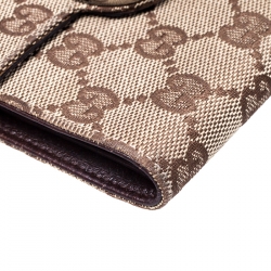 Gucci Beige/Brown GG Canvas Eclipse Compact Wallet