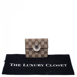 Gucci Beige/Brown GG Canvas Eclipse Compact Wallet
